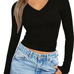 Women's Cotton Stretchable Trendy Fashionable V Neck Full | Long Sleeve Regular Fit Readymade Saree Choli Blouses for Girls GL2649-picture-31