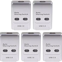 UJEAVETTE 5pack 2Ports USB 2.0 Auto Sharing Switch HUB Selector Switcher for Printer-image-0