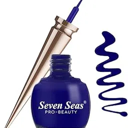 Seven Seas Liquid Color Eyeliner - 5ml | Waterproof | Smudgeproof | Long Lasting | Eyeliner for Women (Dark Blue, 5ml)-image-9