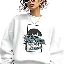 ausk Women's Unique Design Oversized Sweatshirts Made with Fleece Fabric-picture-21