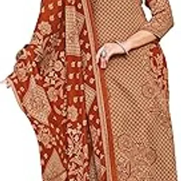 dravinam trends Women's Printed Spun Pashmina Unstitch Salwar Suit Dress Material with Printed Twill Pashmina Warm Shawl Dupatta image 1