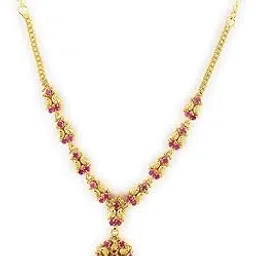 afj gold One Gram Micro Gold Plated Traditional Designer Trendy Fashion Jewellery Ruby Stone Necklace for Women & Girls (OET-NEC3086)-picture-44