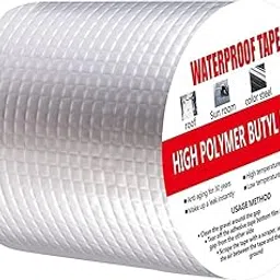 PRYAMOKSH WORLD Aluminium Silver Waterproof Tape 4 Inch x 5 Meter | High Polymer Butyl Rubber Tape | Leak Proof Sealant for Roof, Pipe, Window, Gutter, Metal & Waterproof Repair-picture-32