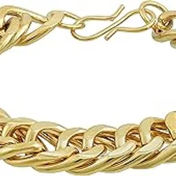 missmister: lifestyle for a grand life Missmister 24KT, 1 Micron, Gold plated brass, Flat oval satin finish Fashion Bracelet Men Women(MM1096BLKL)-picture-69