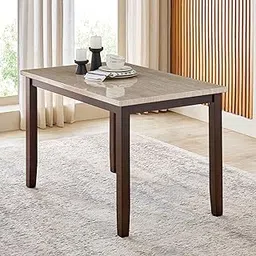 Home Centre Helios Casper Faux Marble Top 4-Seater Dining Table - Beige-image-13