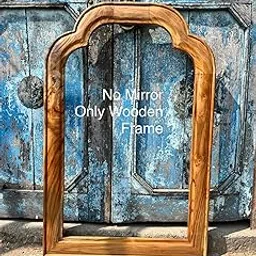 THE SARA ENTERPRISES Solid Wood Wall Mirror Frame Size (24x60) Inch Only Frame Without Mirror Glass Colour Natural (Brown) Royal Wood Design Big Framre-image-3