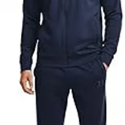 Zipper Track Suit For Man Winter Wear High Neck Cotton Tracksuit- Co ords For Men Regular Fit (IN, Alpha, XL, Regular, Standard, Navy Blue)-picture-41