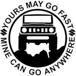 Your's May go Fast, Mine can go Anywhere Silhouette Offroad Sticker Compatible with Suzuki Jimny by Maya Stickers® 5 inches (Black)-picture-45