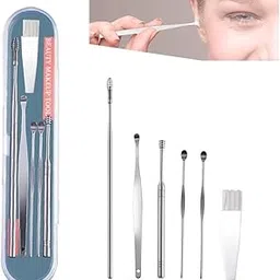 Geetalaxmi Stainless Steel Effective Ear Wax Cleaner Kit with a Storage Box - Set of 5 (Silver) Ear Wax Cleaner for All Age group | Hygiene Essentials (Earwax Removal Kit)-picture-22