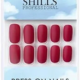 Shills Professional REUSABLE SQUARE PRESS ON NAILS - Red SPN670-image-87
