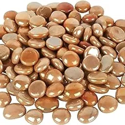 ZEINOO Milky Golden Glass Gems Stones/Pebbles for Home & Garden Décor, Aquarium Décor, Vase Filler, Marble & Gravel Planted Substrate (Gold, 450 gm)-picture-24