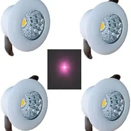 RADIANT LED 1 Watt Button LED Furniture COB Spot Down Ceiling Light, Round, Ceiling Pop Light (Pack of 4) (Pink) image 1