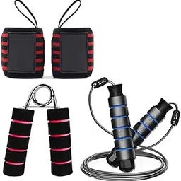 Big Skipping Rope & Hand Gripper, Wrist Bands Combo for Gym Complete Set Home Gym Men & Women rope-picture-24