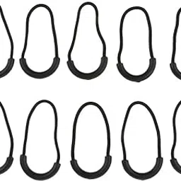 CALANDIS 10 Pcs Plastic U Shape Zip Puller Strong Zipper Pull Cord Black-picture-36