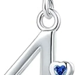 qeensekc Lucky Number 0-9 Charm Heart CZ Pendant Bead for European Bracelet-picture-18