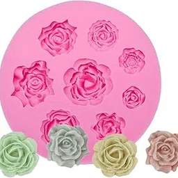 UKIYO international® - Rose Flower Silicone Molds for Candle Making 9 Cavity Small Roses Moulds Gumpaste Topping Wax Mold Fondant Cupcake Chocolate Mould-picture-19