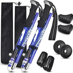 Covacure Trekking Poles Collapsible Hiking Poles - Auminum Alloy 7075 Trekking Sticks,Antishock and Quick Lock System, Telescopic, Collapsible, Ultralight for Hiking, Camping-picture-26