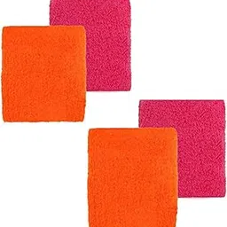 Export Quality Stock Clearance 100 % Cotton Four Pieces of Sports Terry Wristband for All Sports with Sweating (2 Peach + 2 Dark Pink 3 inch)-picture-19