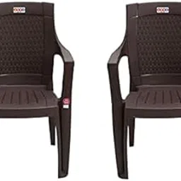 AVRO FURNITURE Avon Furniture Plastic Chairs Set Of 2 Matt Pattern Plastic Chairs For Home, Living Room Bearing Capacity Up To 200Kg Strong And Sturdy Structure, Brown(7756)-image-19