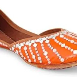 pehnawacraft Kyra Orange Punjabi Jutti for Women | Mojari for Ladies | Bridal Juti-picture-21