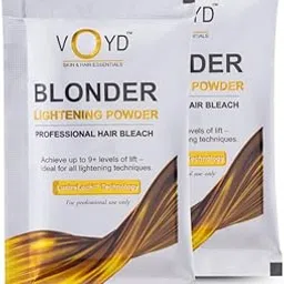 VOYD Blonder Lightening Powder | Professional Hair Bleach | Up to 9+ Levels Lift | Fast & Even Results| Dust-Free | LustreLock Technology | Paraben & Sulfate-Free | For Men & Women | 2 Sachets x 15g-image-57