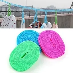 Toys Tycoon 5 Meter Windproof Nylon Clothesline Rope with Hooks – Anti-Slip Washing Line for Outdoor & Indoor Use-picture-69