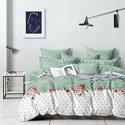 JYOTAKSH Premium Glace Cotton Quilt Cover/Duet Cover/Rjai/ 210 Thread Count, Zipper Closure (Size 60x90) Inches Set of 1 Color 04-image-2