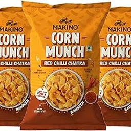 Makino Corn Munch Red Chilli Chatka (Each 150 gm)(Pack of 3)-picture-23