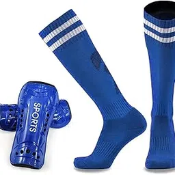 Soccer Shin Pads, Kids Soccer Shin Guards Board, Perforated Breathable & Protective Gear, Sports Safety Legs Shinguard Protector for 3-6 Years Teenagers (Blue)-image-56