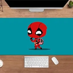 Gadgets WRAP Extended Large 18x36inch Mouse Pad Desk Mat Anti-Slip Base Spill-Resistant for Laptop, MacBook, Gaming Computer - Deadpool Cartoon Illustrations-picture-10