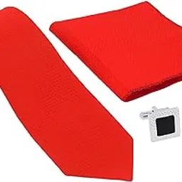fashmade “where fashion is made” FashMade Premium Italian Silk Tie, Pocket Square with Square Brass Cufflinks & Silver Honeycomb Tie Pin Combo in Leather Gift Box for Men – Formal & Wedding Set tp-10-picture-37