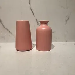 Set of 2- Classic Pink Ceramic Vases, Tall vases for Flowers, for Living Room Decorations, Home Decor, Modern Farmhouses, Ideal Shelf, Table, Bookshelf, Mantle, Pampas Grass-picture-29