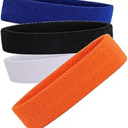 R-LON Workout Headband for Women & Men - Moisture Wicking & Non-Slip Exercise Hairband or Sports Sweatband -Ideal for All Sports Like Tennis, TT, Badminton, Running and Yoga (4 PC) a16-image-53