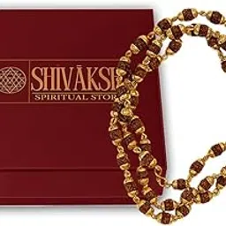 Shivaksh® Gold-Plated Minimalist Rudraksha Mala image 1