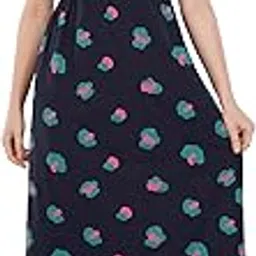 kekabu Women's Printed Night Dress | Stylish & Comfortable Sleepwear for Night & Home Use image 1