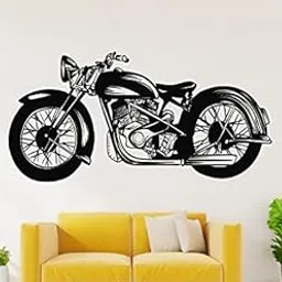 Heaven Decors Extra Large Bullet Bike Sport Stunt Wall Sticker for Decoration (Ideal Size on Wall: 115 cm x 55 cm) Multicolour-image-6