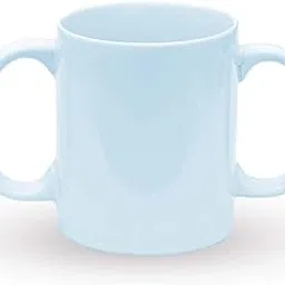 HEALTHANDWEALTH Durable Ceramic Two Handled Mug to Aid Tremors | Dual Handle BPA-Free Drinking Mug for Secure Hold | 11.83 Fl. Oz. (350 Ml) (Blue)-picture-29