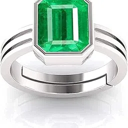 Certified Emerald Panna 5.50 Carat / 6.25 Ratti 925 Sterling Silver Adjustable Ring for Astrological Purpose Men & Women-image-26