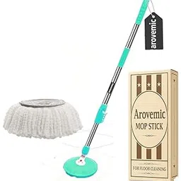MILT0N-X Premium 360° Spin Mop Stick Rod with Stainless Steel Handle | Adjustable Mop Handle for Floor Cleaning | Heavy Duty, Rust-Proof Refill Rod ((5 Years Warranty)) (Aqua Green, 1 Head)-image-76