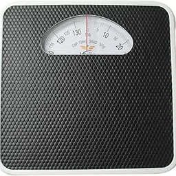 Mechanical Bathroom Scale with Analog Display, Textured Platform, 136kg Capacity, Black and White-picture-11