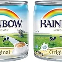 Rainbow Quality Milk – Sweetened Condensed Milk – Ideal for Tea, Coffee, Sweets & Desserts – 170g Tin Each Pack of 2 (Imported)-image-2
