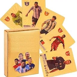 Bestie Toys Football Cards - 55 Non-Repeated Soccer Star Collection, Gold Foil Trading Cards, Sports Souvenirs for Kids & Adults, Soccer Fans-image-22