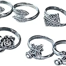 ap jewels Women & Girls Metal Plated Fancy Toe Ring Adjustable Bichiya/Leg Finger Ring-Combo-4 (A_C_P_110820_Multi)-picture-32