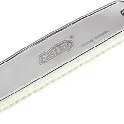 East top Mouth Organ Harmonica 24 Holes Key-C With Scale Change Option for adults, Silver-image-60
