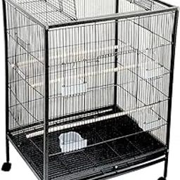 Jainsons Pet Products 36 Inch Height Wrought Iron Bird Cage with Rolling Stand and 4 Feeding Bowls and 4 Perches for Parrots Conure Lovebird Cockatiel (TPB03L-36 INCH)-picture-11