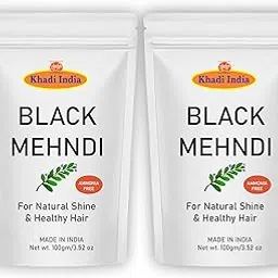 generic Khadi 100% Pure & Herbal Gramodaya Natural Black Mehndi for Hair with Neem leaf powder, Long-lasting Colour 200gm-picture-29