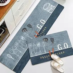 HomeCloud Rectangular Kitchen Mat | Floor Mat | Door Mat| Anti-Slip, Soft,Washable, Printed, Designer, For Floor, Kitchen, Room (6 Mm Thick, 41 X 122 Cm 41 X 61 Cm, Velvet)-picture-28