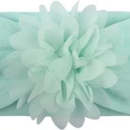 SYGA Baby Headbands Nylon Flower Soft Stretchable Hairband for Newborn Infant Toddler Kids For 0-3 Year - Turquoise-picture-30