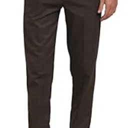 turtle Men Poly-Viscose Stretch Brown Check Ultra Slim Fit Formal Trouser-picture-52