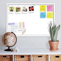 ArtzFolio Whites Family White Colour | Bulletin Board Notice Pin Board | Vision Soft Board Combo with Thumb Push Pins & Sticky Notes | White Frame | 24 x 16 inch (61 x 41 cms)-picture-16